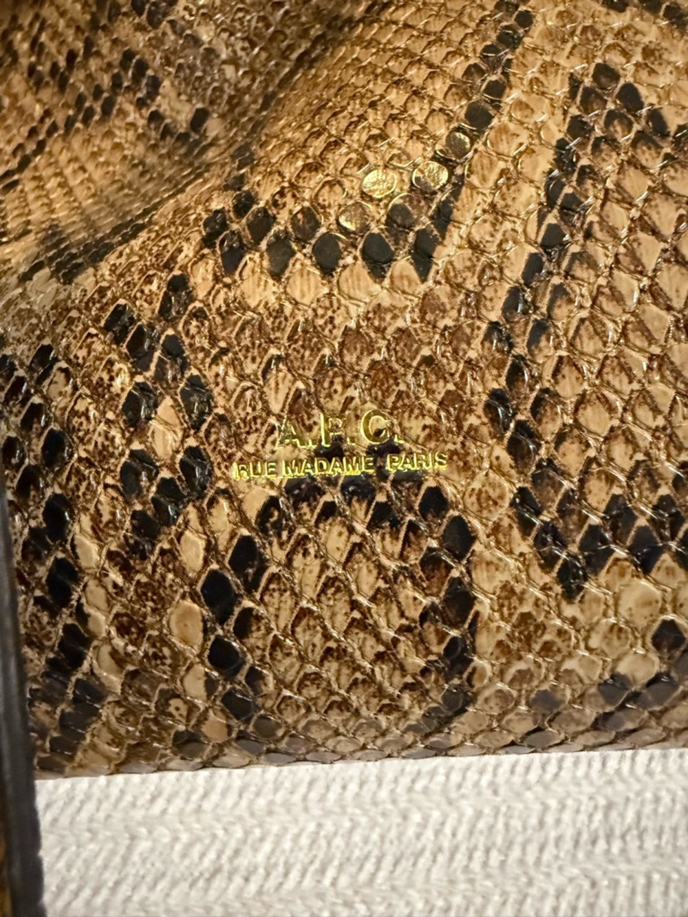 APC Women's Snake-Print Crossbody Tote - Brown - Picture 2 of 8